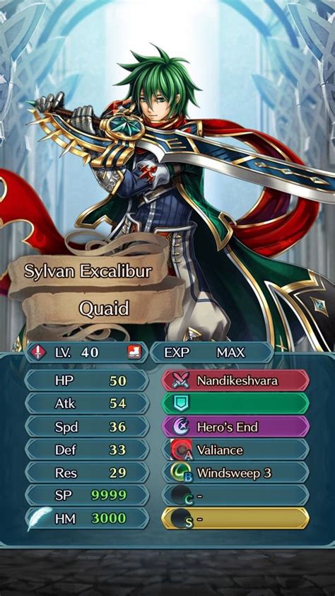 sylvan excalibur quaid|Unit Detailed Statistics: Sylvan Excalibur Quaid.